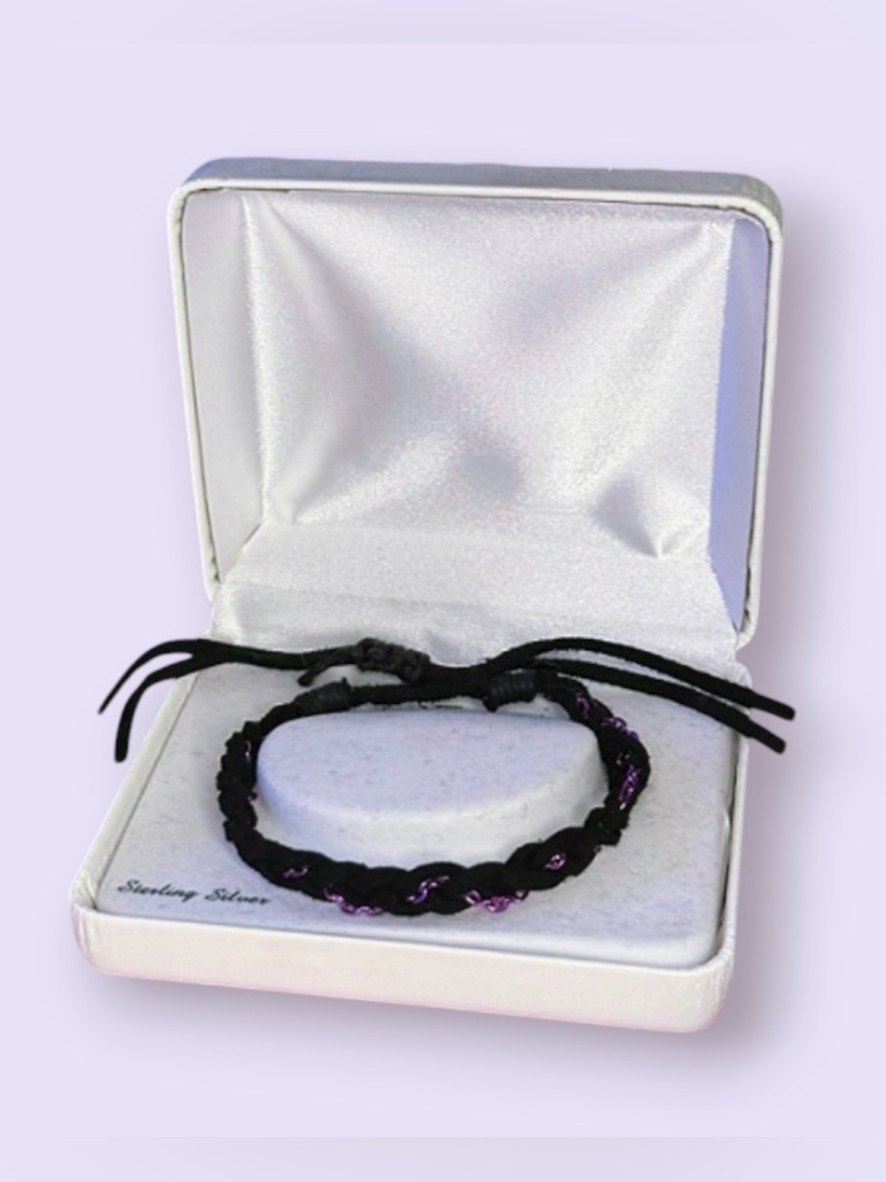 Handwoven Black and Purple Women's Bracelet.